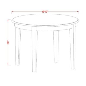 Boston  table  42"  Round  with  4  tapered  legs From East West Furniture