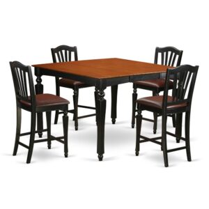 5  Pc  counter  height  Table  set-  Square  gathering  Table  and  4  counter  height  Chairs From East West Furniture