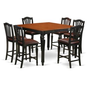 7  Pc  counter  height  set-  Square  Counter  height  Table  and  6  Kitchen  counter  Chairs From East West Furniture