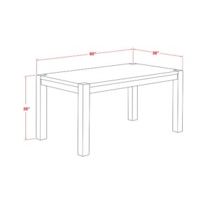 East West Furniture CN6-07-T  Beautiful Rectangular Table with Distressed Jacobean Color Table Top Surface and Asian Wood Dinette Table Wooden Legs - Distressed Jacobean Finish From East West Furniture