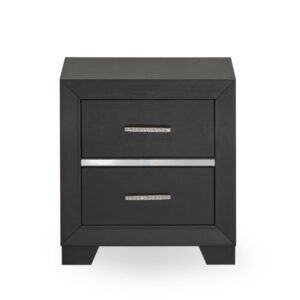 East West Furniture 1-Piece Denali Small Nightstand with 2 Drawers for any Bedroom - Brushed Gray Finish From East West Furniture