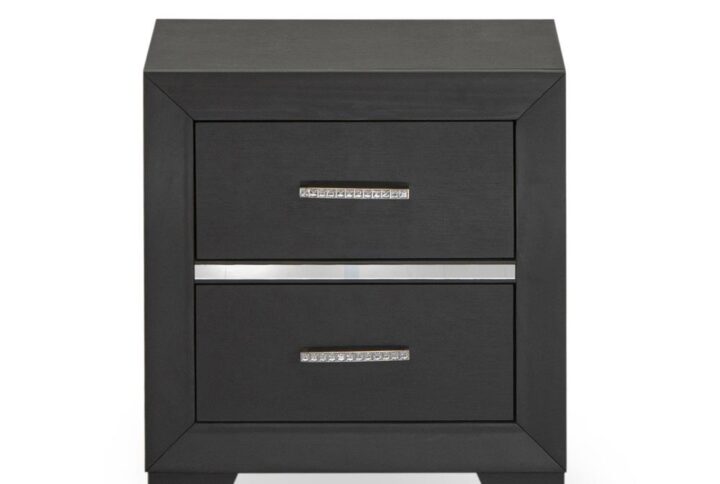 East West Furniture 1-Piece Denali Small Nightstand with 2 Drawers for any Bedroom - Brushed Gray Finish From East West Furniture