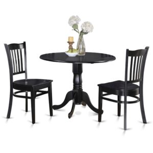 3  PC  small  Kitchen  Table  and  Chairs  set-round  Kitchen  Table  and  2  dinette  Chairs From East West Furniture