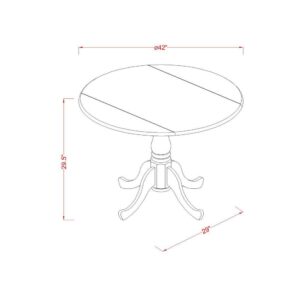 Dublin  Round  Table  with  two  9"  Drop  Leaves From East West Furniture