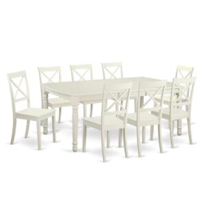 9  PC  dinette  Table  set  for  8-  Dining  Table  and  8  Dining  Chairs From East West Furniture