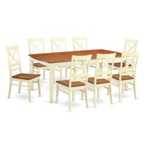 9  Pc  Dining  room  set  -Table  and  8  Dining  Chairs From East West Furniture