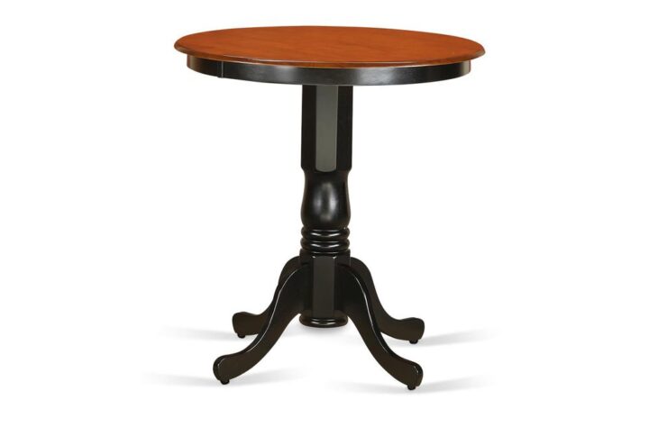 Eden  round  counter  height  table  finished  in  black  and  cherry From East West Furniture