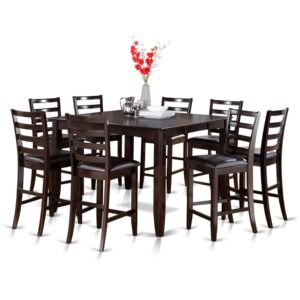 9  Pc  Counter  height  Table  set-  Square  Table  and  8  Kitchen  counter  Chairs From East West Furniture