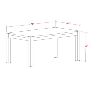 East West Furniture LM7-07-T  Amazing Rectangular Modern Dining Table with Distressed Jacobean Color Table Top Surface and Asian Wood Modern Rectangular Dining Table Wooden Legs - Distressed Jacobean From East West Furniture