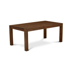 East West Furniture LM7-0N-T  Gorgeous Rectangular Small Dining Table with Antique Walnut Color Table Top Surface and Asian Wood Dinette Table Wooden Legs - Antique Walnut Finish From East West Furniture