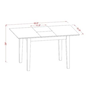 Norfolk  rectangular  table  with  12"  Butterfly  Leaf    -Oak  Finish. From East West Furniture