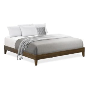 East West Furniture Queen Size Bed Frame with 4 Solid Wood Legs and 2 Extra Center Legs - Walnut Finish From East West Furniture