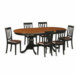 7  Pc  Dining  room  set-Dining  Table  with  6  Wood  Dining  Chairs From East West Furniture