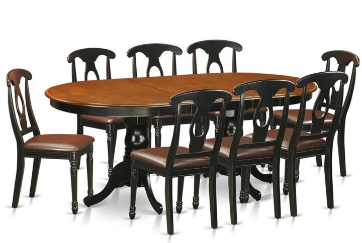 9  Pc  Dining  room  set-Dining  Table  with  8  Wooden  Dining  Chairs From East West Furniture