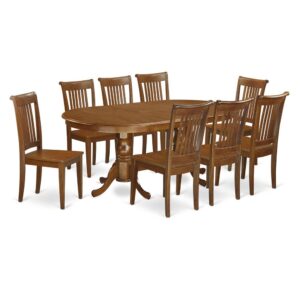 9  PC  Dining  room  set  for  8-Dining  Table  with  8  Dining  Chairs From East West Furniture