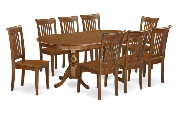 9  PC  Dining  room  set  for  8-Dining  Table  with  8  Dining  Chairs From East West Furniture