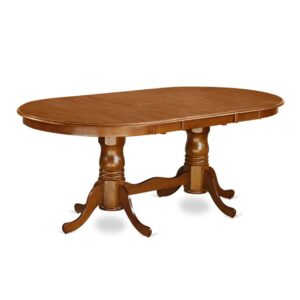 Plainville    Table  with  18"  butterfly  Leaf  -Saddle  Brown From East West Furniture