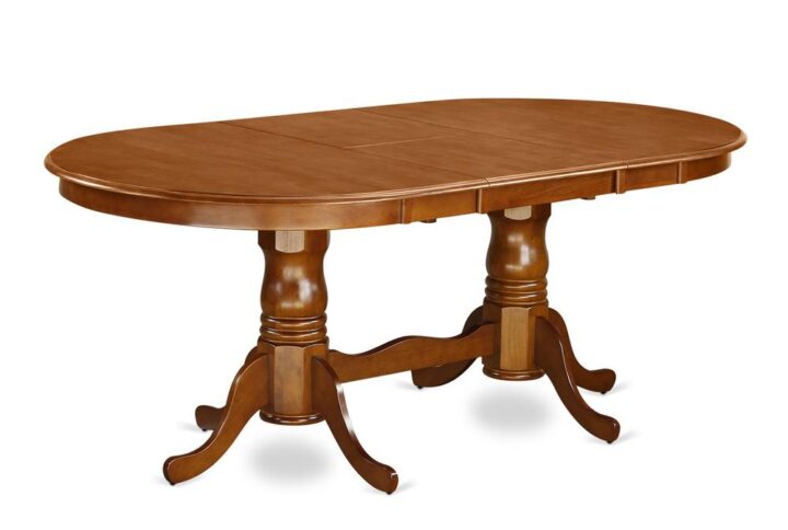 Plainville    Table  with  18"  butterfly  Leaf  -Saddle  Brown From East West Furniture