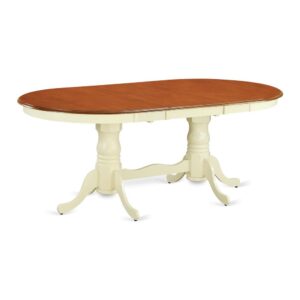 Plainville    Table  with  18"  butterfly  Leaf  -  Buttermilk  &  Cherry. From East West Furniture