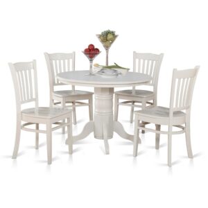 5  Pc  small  Kitchen  Table  and  Chairs  set-Round  Table  and  4  Kitchen  Chairs From East West Furniture