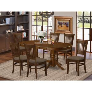 VANC7-ESP-C 7 Pc Dining room set Table with Leaf and 6 Dining Chairs From East West Furniture