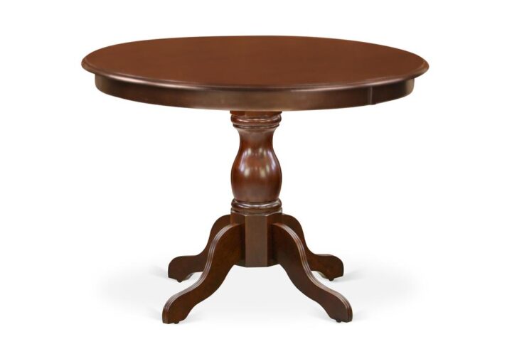 HBT-MAH-TP East West Furniture Gorgeous Dinette Table with Mahogany Color Table Top Surface and Asian Wood Dining Table Pedestal Legs - Mahogany Finish From East West Furniture