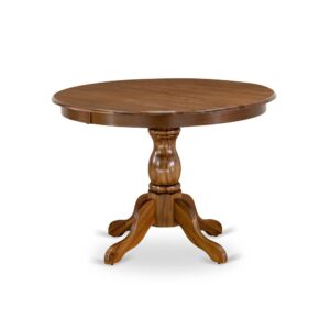 HBT-AWA-TP East West Furniture Amazing Dining Room Table with Acacia Walnut Color Table Top Surface and Asian Wood Modern Dining Table Pedestal Legs - Acacia Walnut Finish From East West Furniture