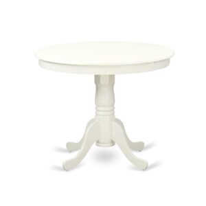 Antique  Table  36"  Round  with  Linen  White  Finish From East West Furniture