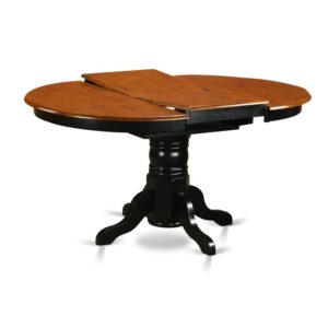 Oval Table with 18" Butterfly leaf -Black and Cherry From East West Furniture