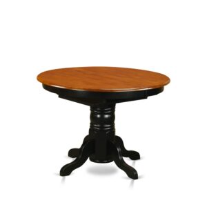 Oval Table with 18" Butterfly leaf -Black and Cherry From East West Furniture