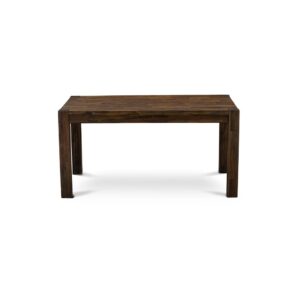 East West Furniture CN6-07-T  Beautiful Rectangular Table with Distressed Jacobean Color Table Top Surface and Asian Wood Dinette Table Wooden Legs - Distressed Jacobean Finish From East West Furniture