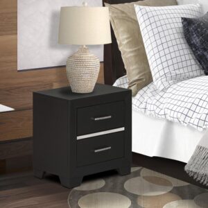 East West Furniture 1-Piece Denali Small Nightstand with 2 Drawers for any Bedroom - Brushed Gray Finish From East West Furniture