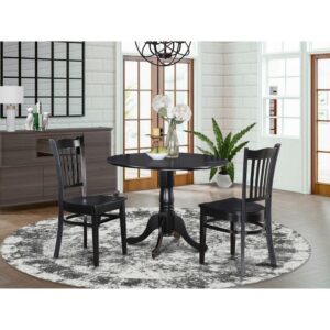 3  PC  small  Kitchen  Table  and  Chairs  set-round  Kitchen  Table  and  2  dinette  Chairs From East West Furniture