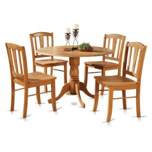 5  Pc  small  Kitchen  Table  and  Chairs  set-round  Table  and  4  dinette  Chairs  Chairs From East West Furniture