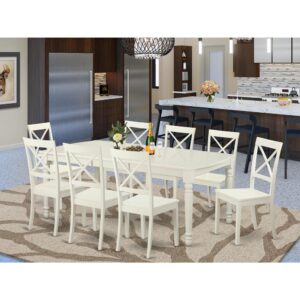 9  PC  dinette  Table  set  for  8-  Dining  Table  and  8  Dining  Chairs From East West Furniture