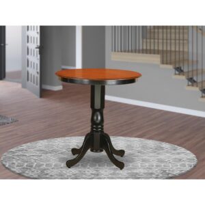 Eden  round  counter  height  table  finished  in  black  and  cherry From East West Furniture