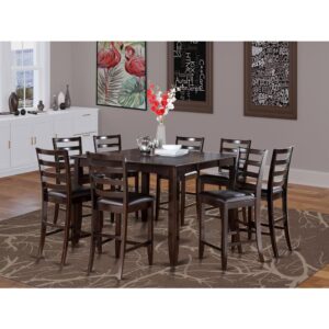 9  Pc  Counter  height  Table  set-  Square  Table  and  8  Kitchen  counter  Chairs From East West Furniture