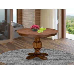 Rustic Rubberwood Table in Sandblasting Antique Walnut Finish