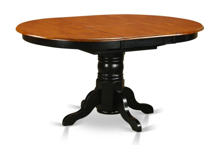 Kenley  Oval  Single  Pedestal  Oval  Dining  Table  42"x60"  with  18"  Butterfly  Leaf From East West Furniture