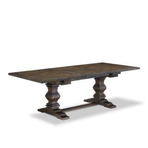 East West Furniture LAT-07-TP Lassale Dining Room Rectangle Kitchen Table Top with Removable Leaf & Double Pedestal Base