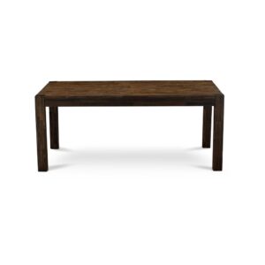 East West Furniture LM7-07-T  Amazing Rectangular Modern Dining Table with Distressed Jacobean Color Table Top Surface and Asian Wood Modern Rectangular Dining Table Wooden Legs - Distressed Jacobean From East West Furniture