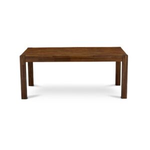 East West Furniture LM7-0N-T  Gorgeous Rectangular Small Dining Table with Antique Walnut Color Table Top Surface and Asian Wood Dinette Table Wooden Legs - Antique Walnut Finish From East West Furniture