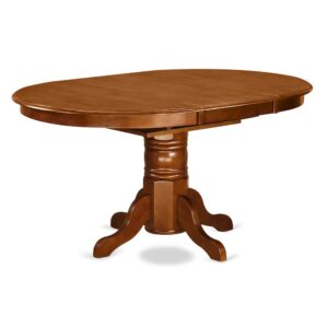 Oval Table with 18" Butterfly leaf - Saddle Brown From East West Furniture