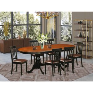 7  Pc  Dining  room  set-Dining  Table  with  6  Wood  Dining  Chairs From East West Furniture