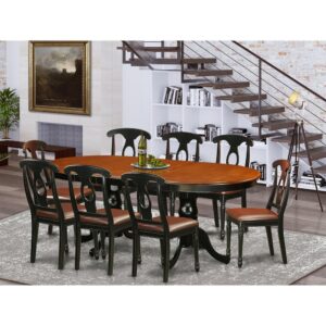 9  Pc  Dining  room  set-Dining  Table  with  8  Wooden  Dining  Chairs From East West Furniture