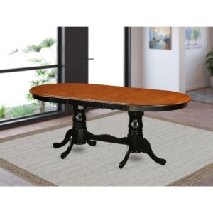 Plainville    Table  with  18"  butterfly  Leaf  -Black  &  Cherry. From East West Furniture