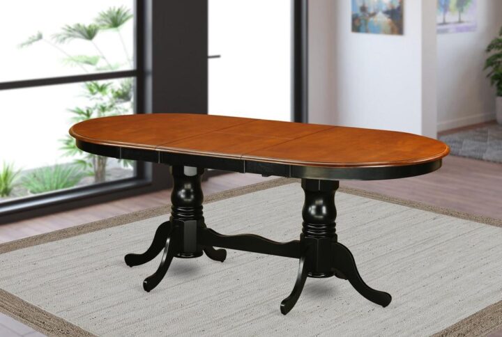 Plainville    Table  with  18"  butterfly  Leaf  -Black  &  Cherry. From East West Furniture