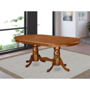 Plainville    Table  with  18"  butterfly  Leaf  -Saddle  Brown From East West Furniture