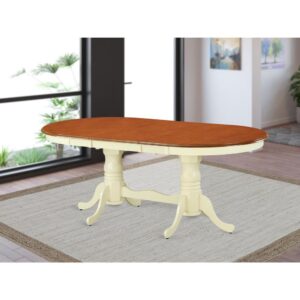 Plainville    Table  with  18"  butterfly  Leaf  -  Buttermilk  &  Cherry. From East West Furniture