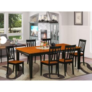 7  PC  Dining  set-Dining  Table  with  6  Wooden  Dining  Chairs From East West Furniture